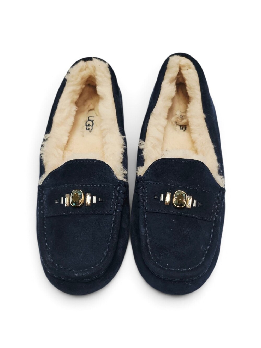 UGG Ansley moccasin blue suede slippers 8